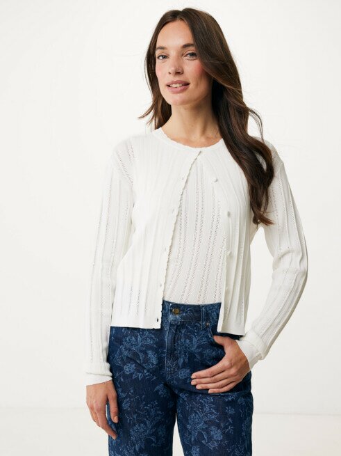 mexx Peony Ajour Cardigan Off White