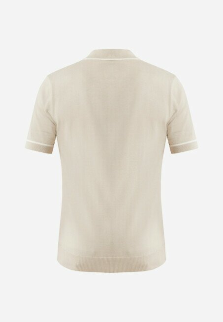 Mexx Polo Gebreid Met Tippings Zand