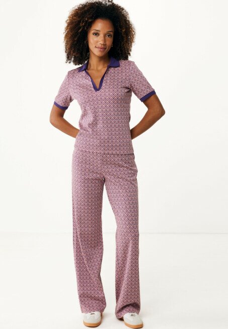 Mexx Polo Jacquard Gebreid Paars