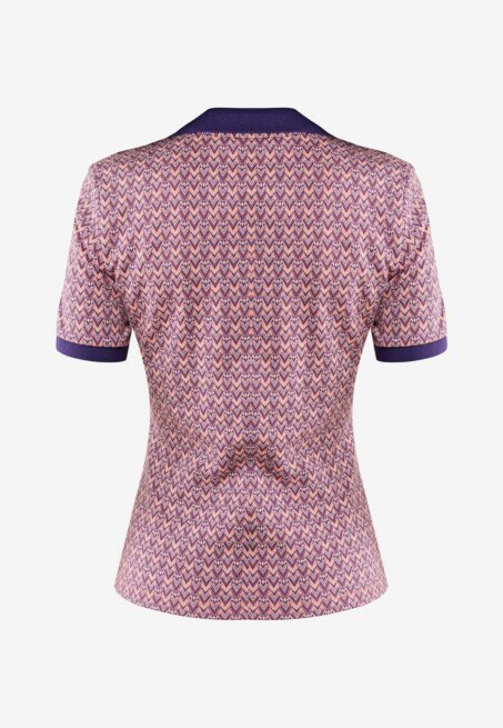 Mexx Polo Jacquard Gebreid Paars