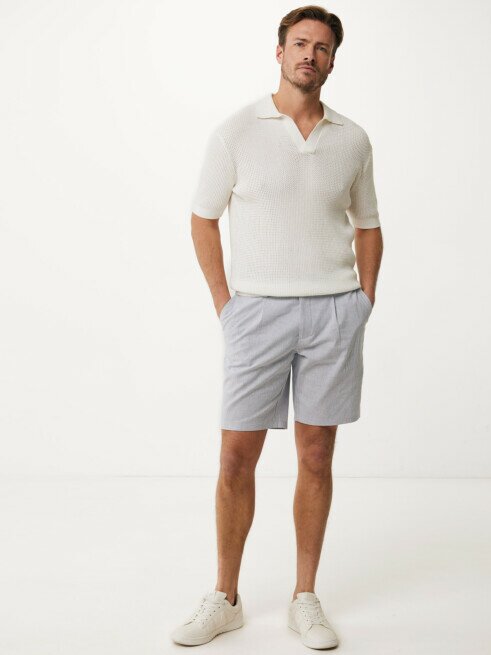 Mexx Polo Open Gebreid Off White