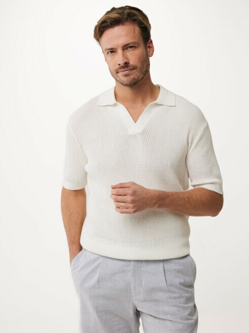 mexx Polo Open Gebreid Off White