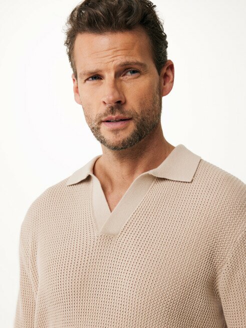 Mexx Polo Open Gebreid Zand