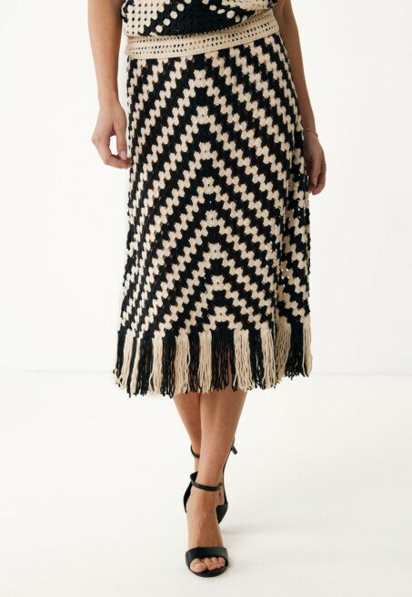 mexx Rok Gehaakt met Geoprint Zwart