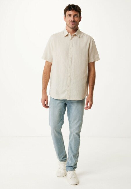 Mexx Shirt Brandon Linnen Grijs/Zand