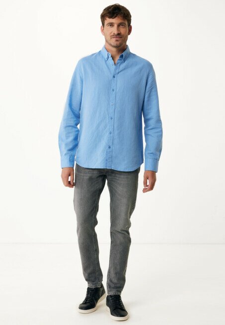 Mexx Shirt Caleb Linnen Blauw