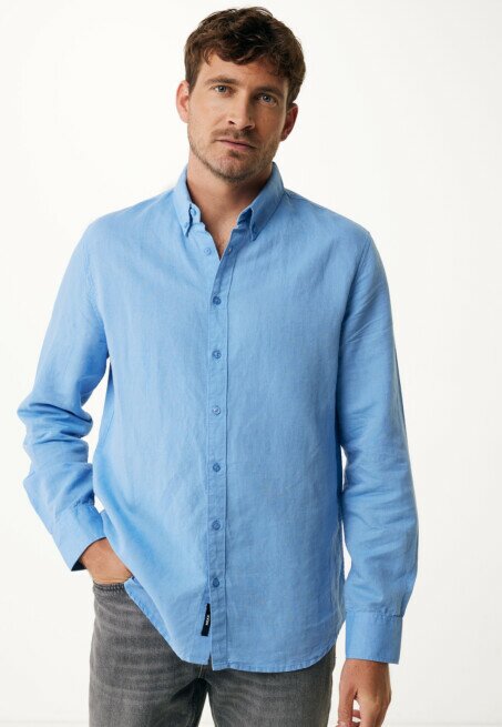 mexx Shirt Caleb Linnen Blauw