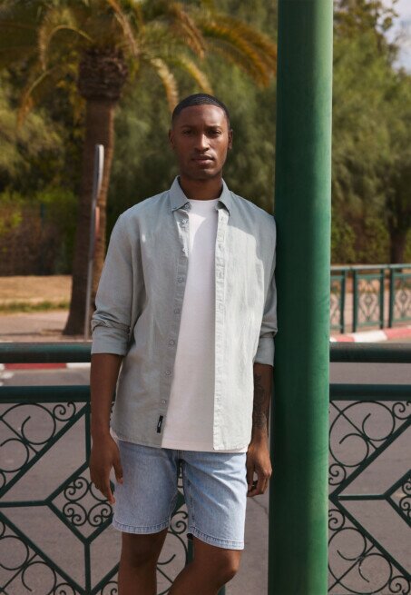 Mexx Shirt Caleb Linnen Groen