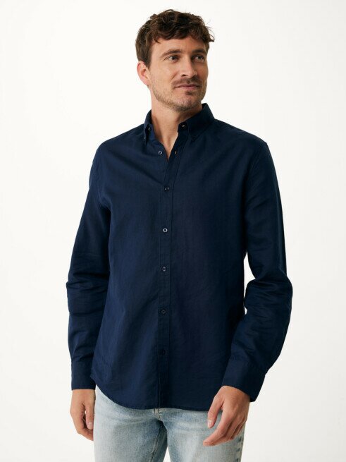mexx Shirt Caleb Linnen Navy