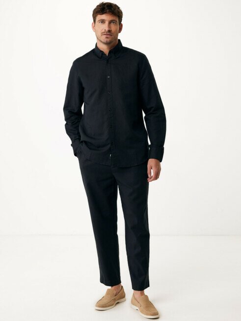 Mexx Shirt Caleb Linnen Zwart