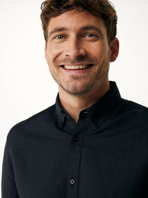 Mexx Shirt Caleb Linnen Zwart