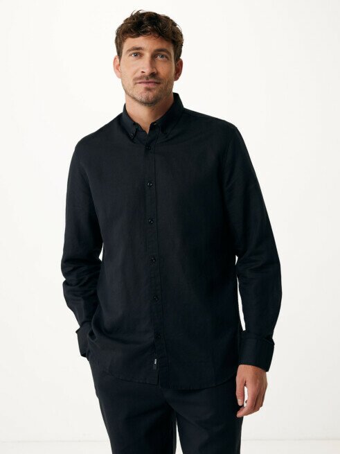 mexx Shirt Caleb Linnen Zwart