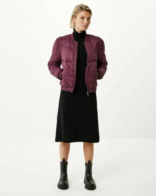 Mexx Short Padded Bomber Jacket Dark Red