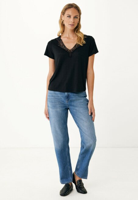 Mexx T-shirt Geborduurd Zwart