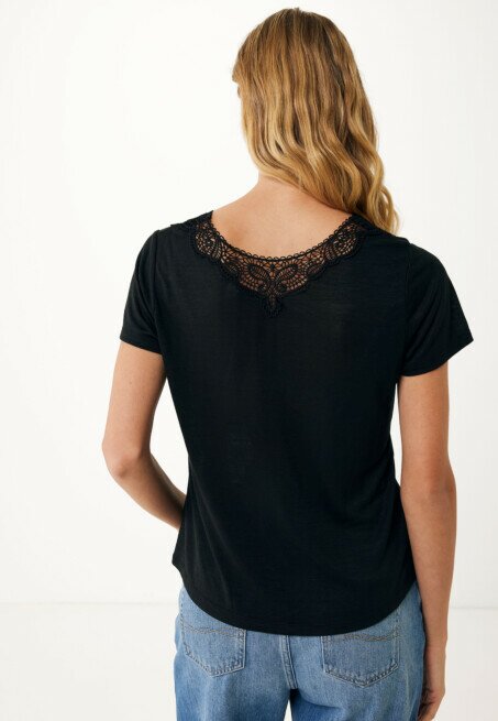 Mexx T-shirt Geborduurd Zwart
