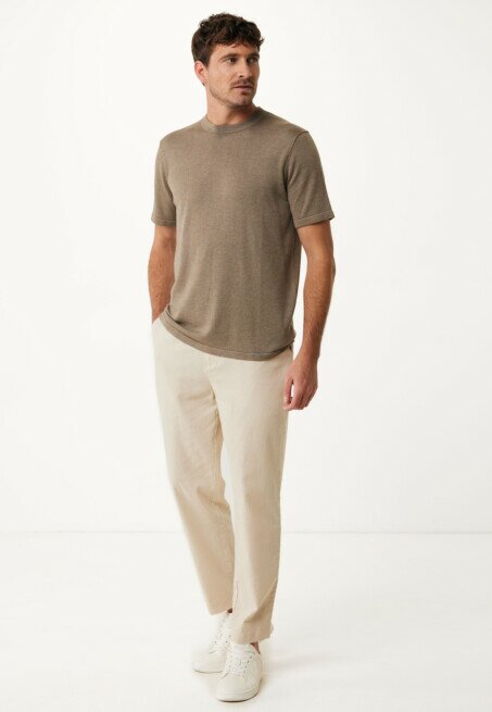Mexx T-shirt Lorenzo Gebreid Taupe