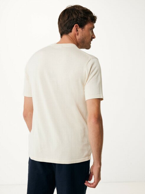 Mexx T-shirt Lorenzo Gebreid Wit