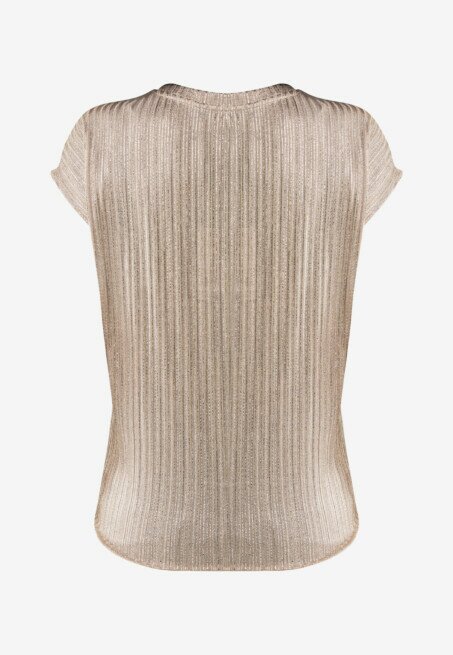 Mexx T-shirt Lurex Rib Zand