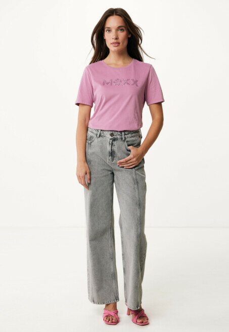 Mexx T-Shirt Met Pailletten Mauve