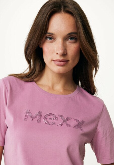 Mexx T-Shirt Met Pailletten Mauve