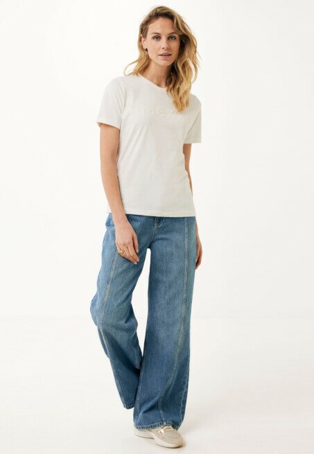 Mexx T-Shirt Met Pailletten Off White