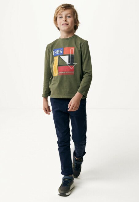 Mexx T-shirt Met Print Olijfgroen