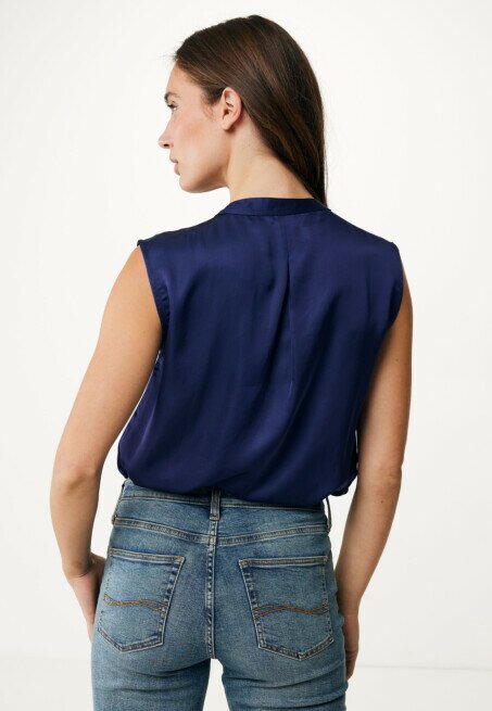 Mexx Top Violet Satijn Donkerblauw