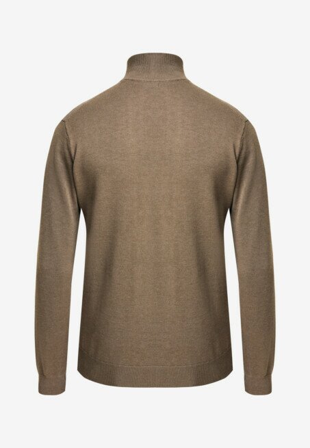 Mexx Trui Mateo Gebreid Half Zip Taupe