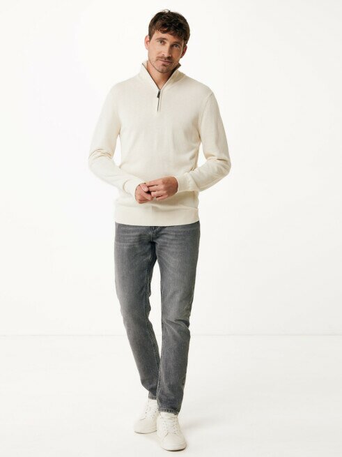 Mexx Trui Mateo Gebreid Half Zip Wit