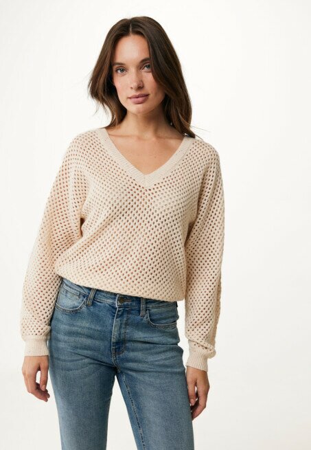 mexx Trui met Mini Pailletten Beige