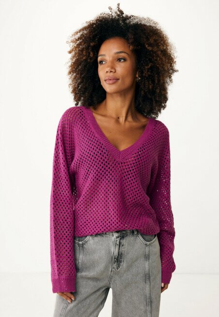 mexx Trui met Mini Pailletten Mauve