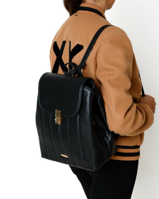 mexx Vertical quilted backpack Zwart