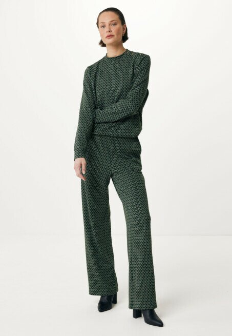 Mexx Wide Leg Broek Donkergroen