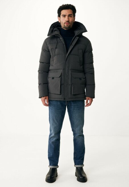 Mexx Winterjas Met Capuchon En Klepzakken Grijs