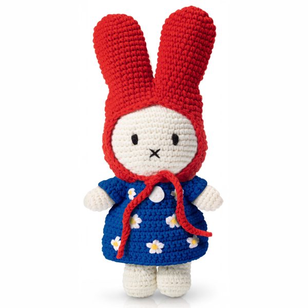 miffy miffy handmade and her blue flower dress + red hat