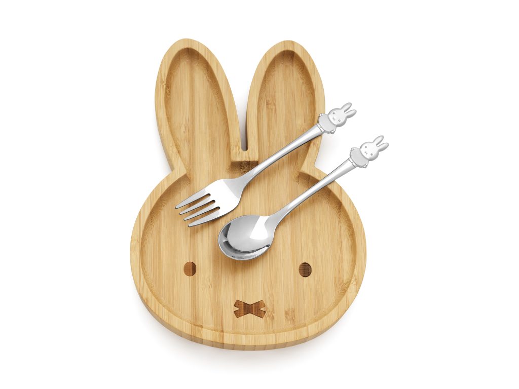 miffy miffy bamboo plate with children’s cutlery