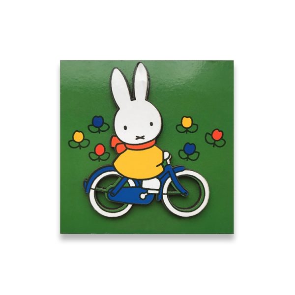 miffy miffy riding bike (wood) magnet