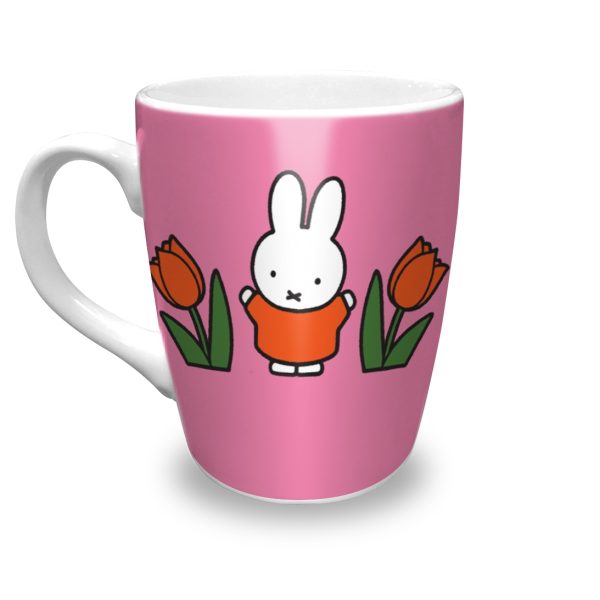 miffy miffy with pink tulips relaxing mug