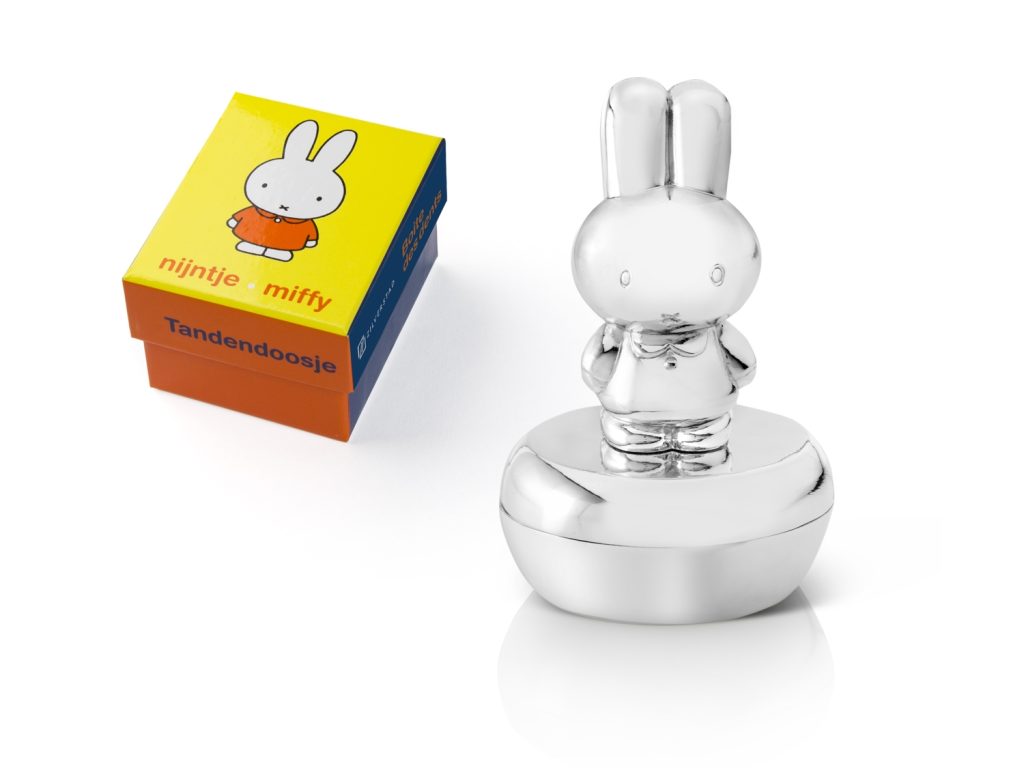 miffy silver colored tooth/haircurl box