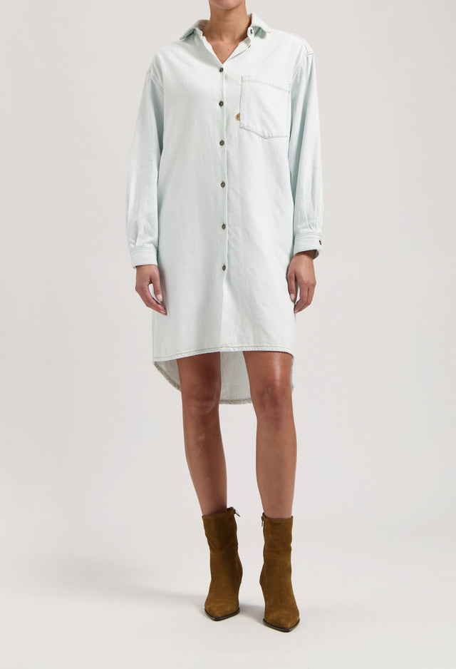 mugler Ella Denim Dress - Sun Stone