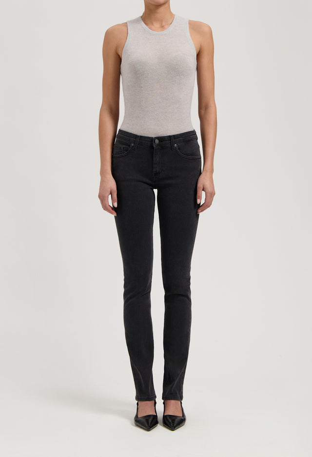 mugler Faye Low Slim - Stone Black