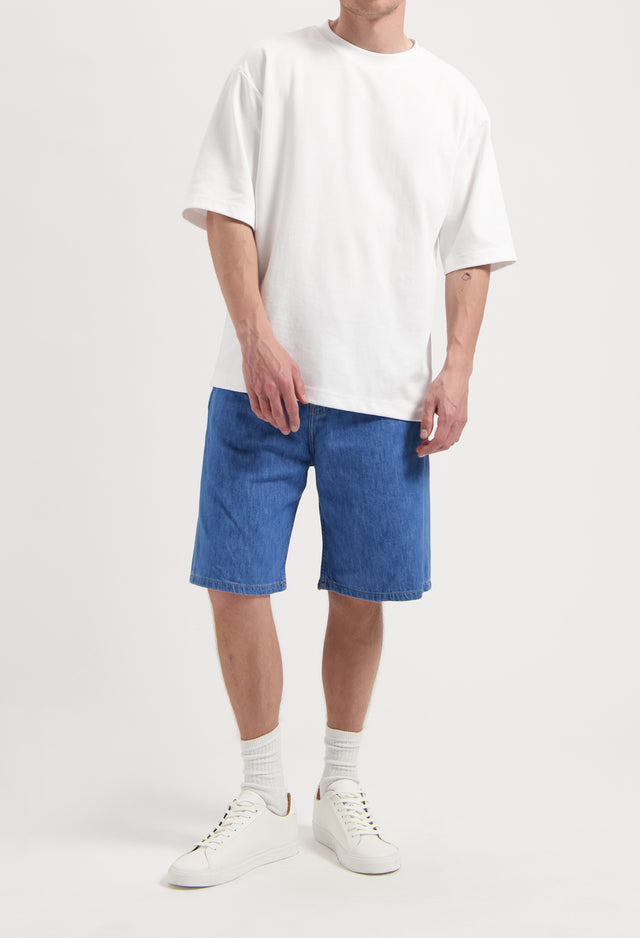 mugler James Denim Short - Medium Stone