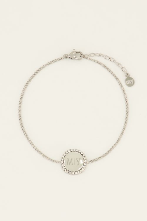 my jewellery Atelier armband met ronde strass bedel