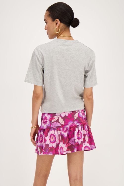 My Jewellery Bruine Skort Met Plooien En Roze Bloemenprint