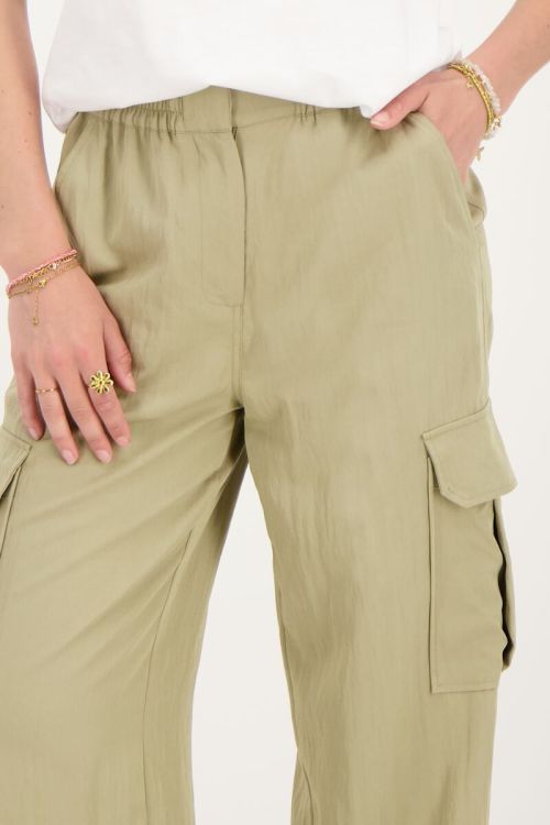 My Jewellery Groene Cargo Broek Met Elastieken Tailleband