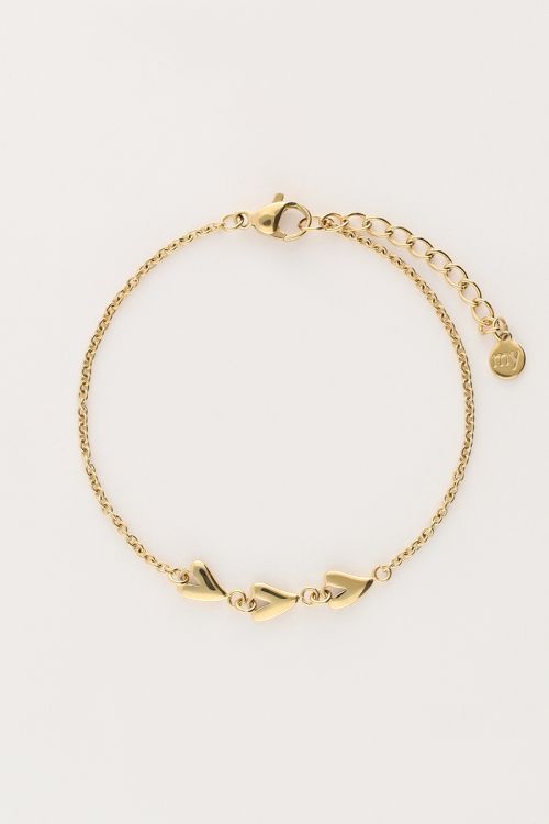 my jewellery Minimalistische armband met drie hartjes