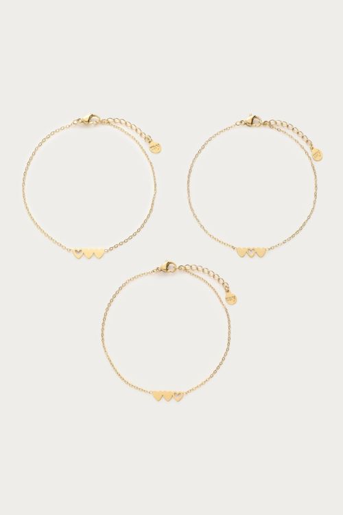 my jewellery Armbanden set drie hartjes