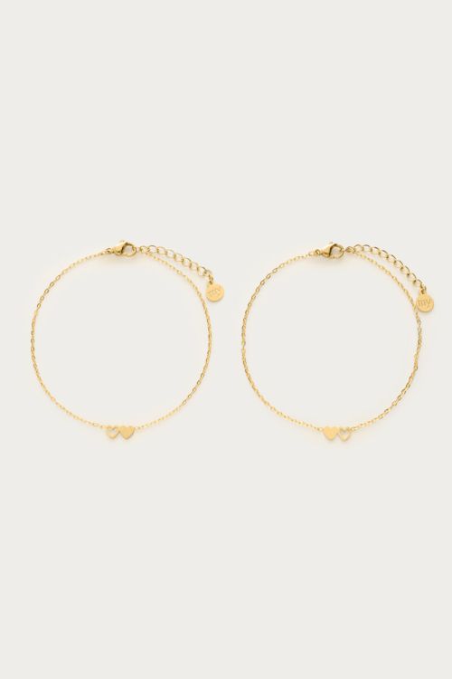 my jewellery Armbanden set twee hartjes