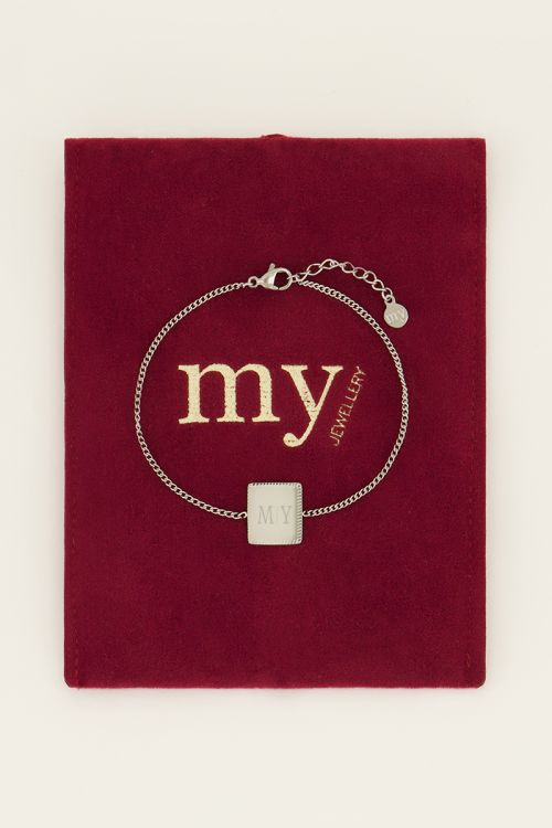 my jewellery Atelier armband met vierkante bedel