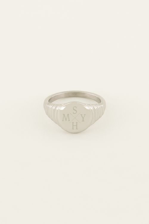 my jewellery Atelier zegelring met ribbels